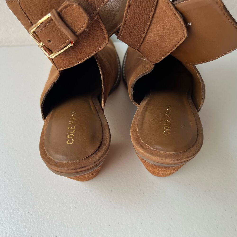 Cole Haan Pippa Slingback Booties Women's Size 8 Brown Leather Boho Quiet Luxury - Picture 8 of 14